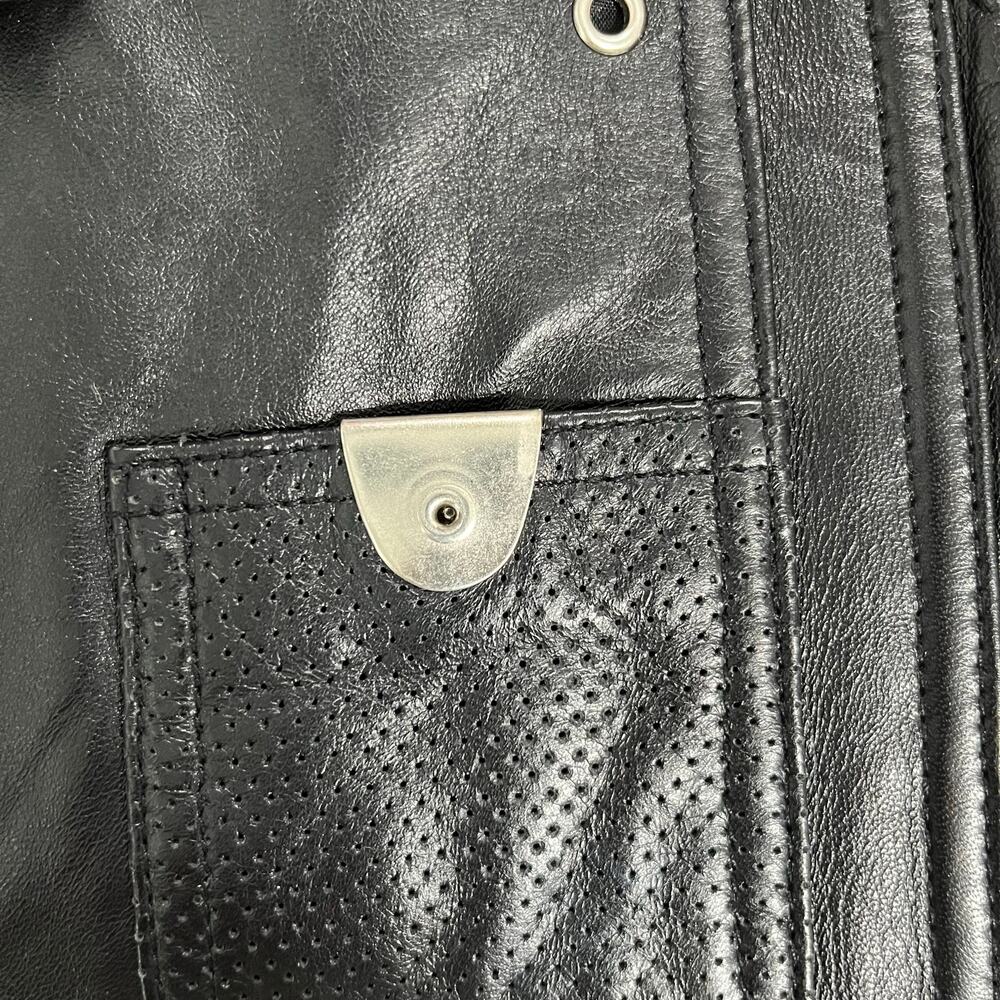 Jamie Sadock Black Leather and Leopard Faux Fur Reversible Zip up Vest Medium - Picture 15 of 16